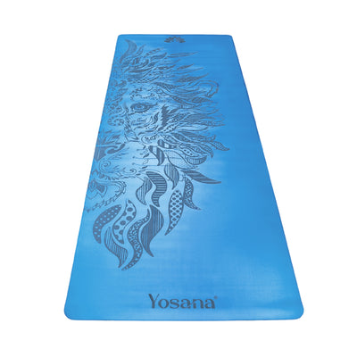 Yogamatte Studioline Ultra-Grip "Blue Lion" inkl. Tragegurt - YOSANA