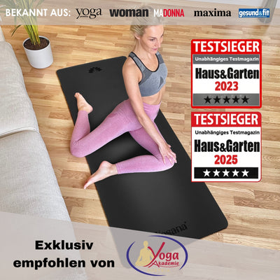Yogamatte Studioline Ultra-Grip "Schwarz" inkl. Tragegurt