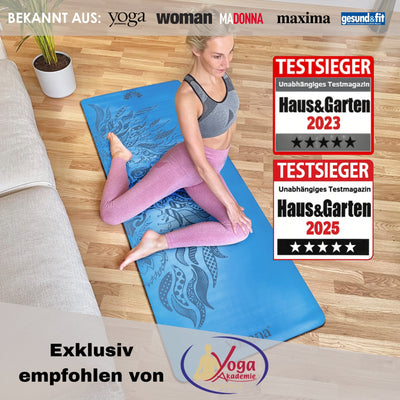 Yogamatte Studioline Ultra-Grip "Blue Lion" inkl. Tragegurt