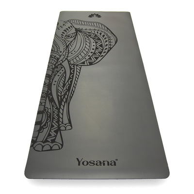 Yogamatte Studioline Ultra-Grip "Grau Elefant" inkl. Tragegurt - YOSANA