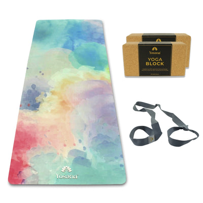 Yoga Aktionsset 4-teilig Premiumline (Colorful Clouds) - YOSANA