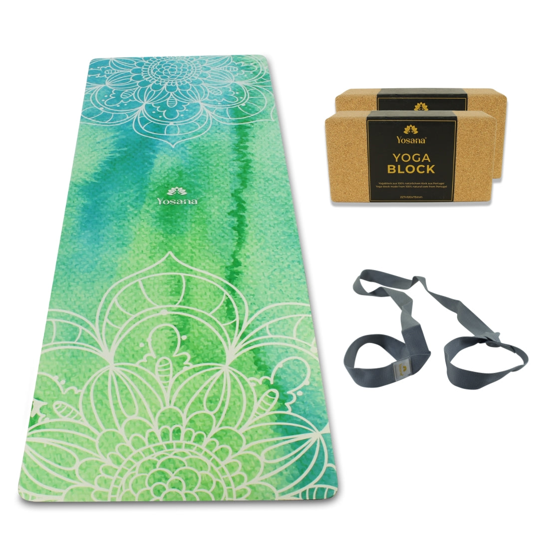 Yoga Aktionsset 4-teilig Premiumline (Indian Spring) - YOSANA