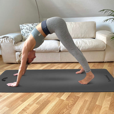 Yogamatte Studioline Ultra-Grip "Grau" inkl. Tragegurt - YOSANA