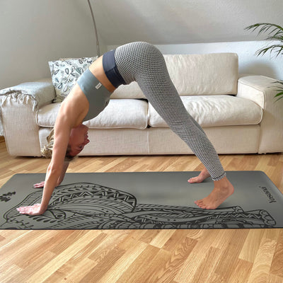 Yogamatte Studioline Ultra-Grip "Grau Elefant" inkl. Tragegurt - YOSANA