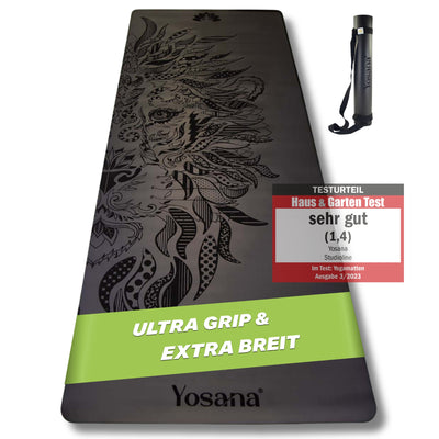 Yogamatte Studioline Ultra-Grip "Black Lion" inkl. Tragegurt - YOSANA