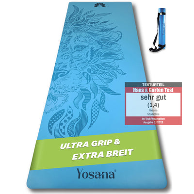 Yogamatte Studioline Ultra-Grip "Blue Lion" inkl. Tragegurt - YOSANA