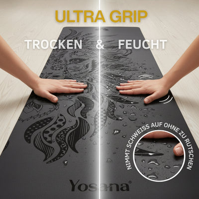 Yogamatte Studioline Ultra-Grip "Black Lion" inkl. Tragegurt
