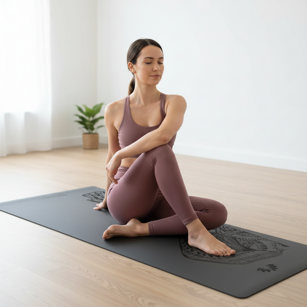 Yogamatte Studioline Ultra-Grip "Grau Elefant" inkl. Tragegurt