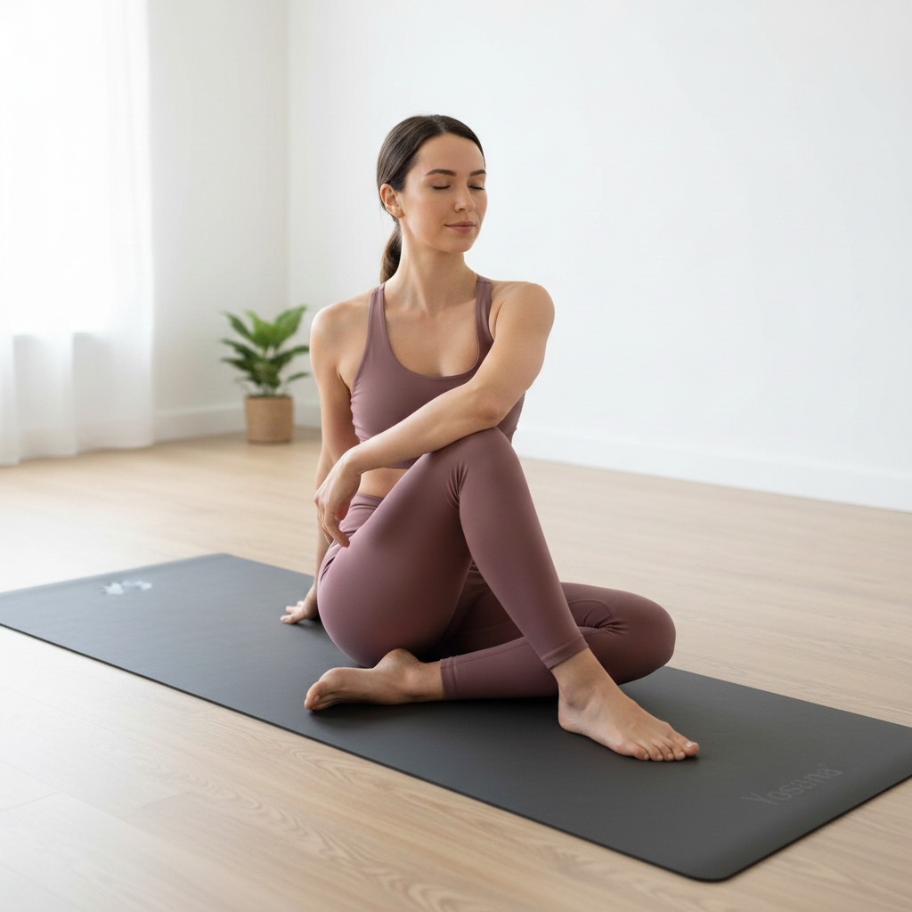 Yogamatte Studioline Ultra-Grip "Grau" inkl. Tragegurt