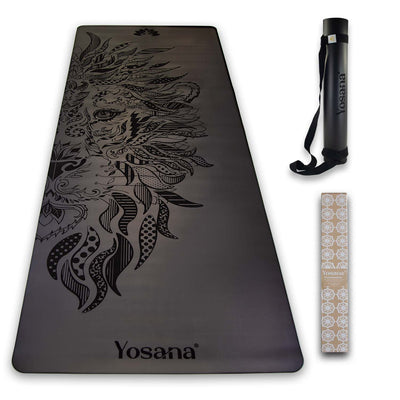 Yogamatte Studioline Ultra-Grip "Black Lion" inkl. Tragegurt